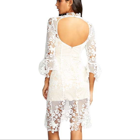 New Free People La Spezia Med White Floral Crochet Lace Midi Dress - Picture 4 of 7